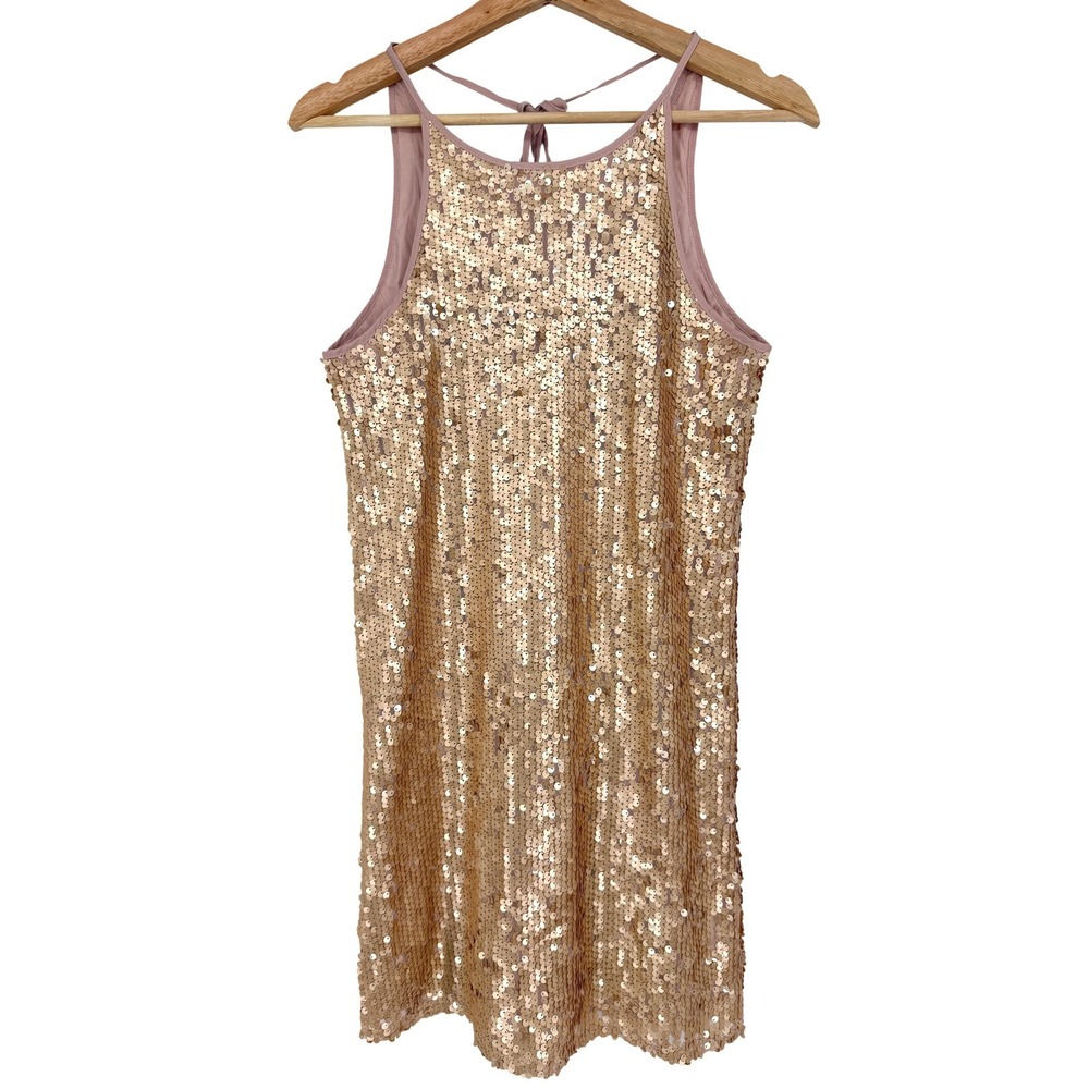 Forever 21 Gold Sequin Halter Neck Party Dress‎ Size S